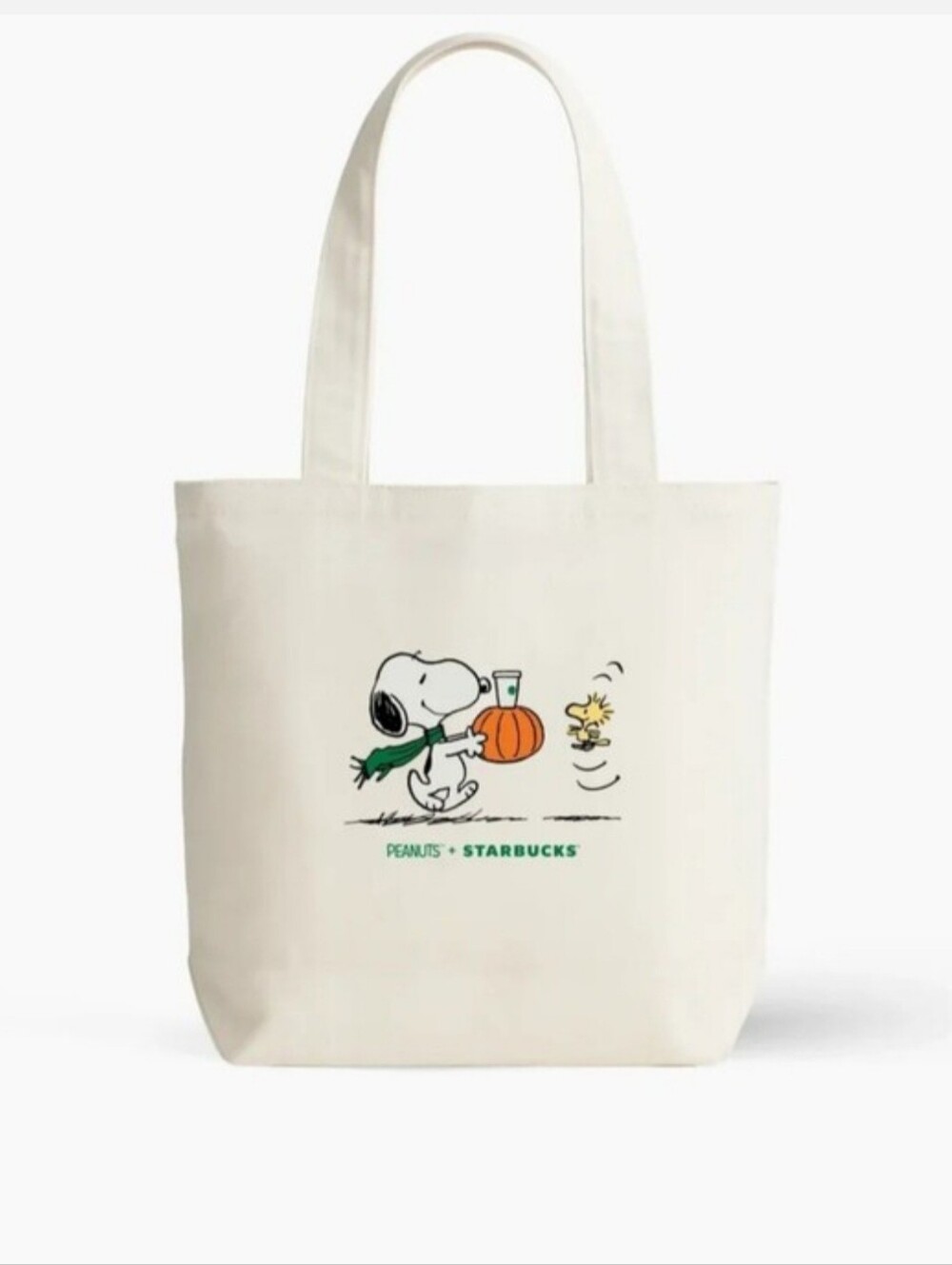 Official Starbucks Peanuts Snoopy & Woodstock Canvas Tote Bag